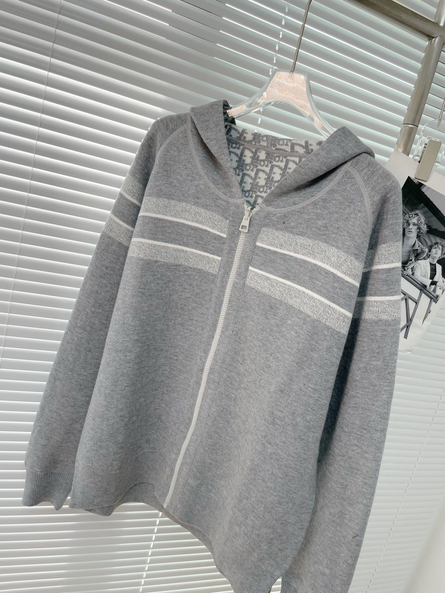 Dior 디올 자카드 로고 양면 후드 니트 집업 13