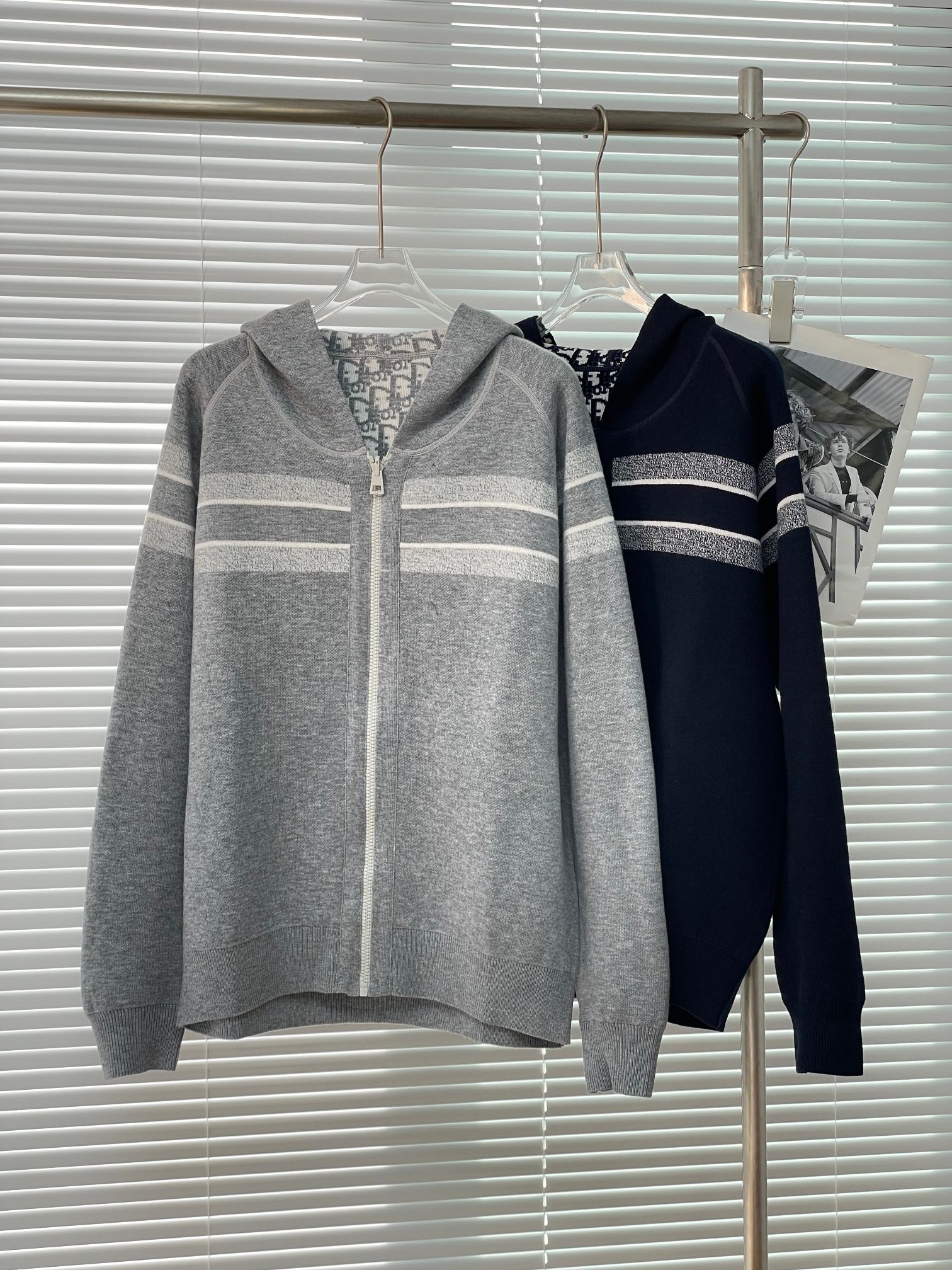 Dior 디올 자카드 로고 양면 후드 니트 집업 17