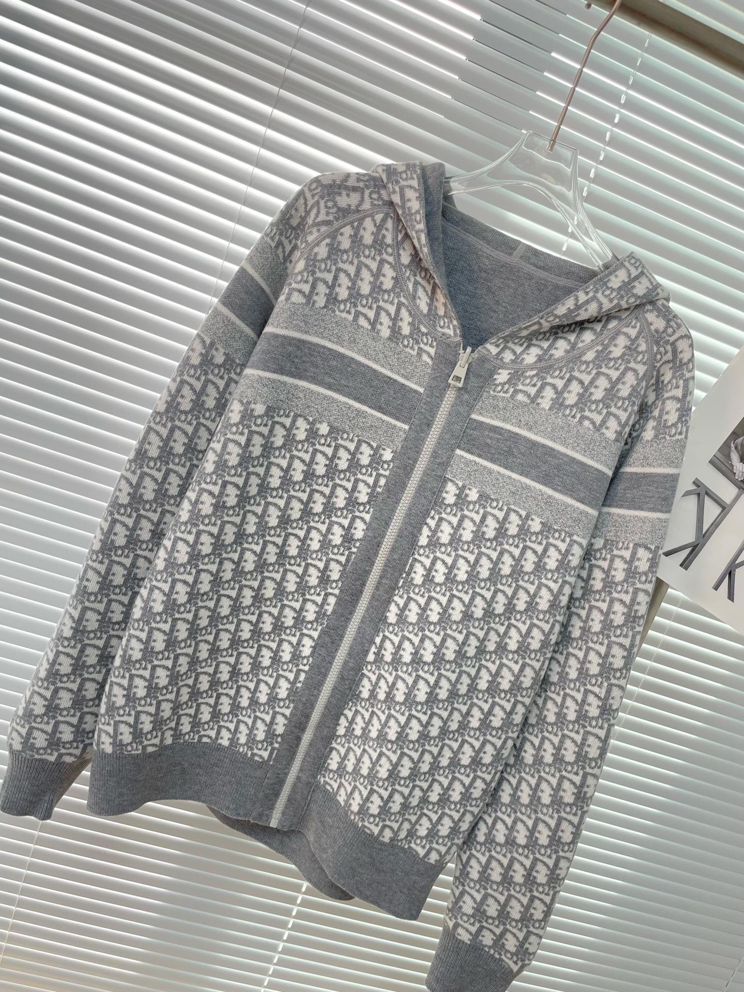 Dior 디올 자카드 로고 양면 후드 니트 집업 20