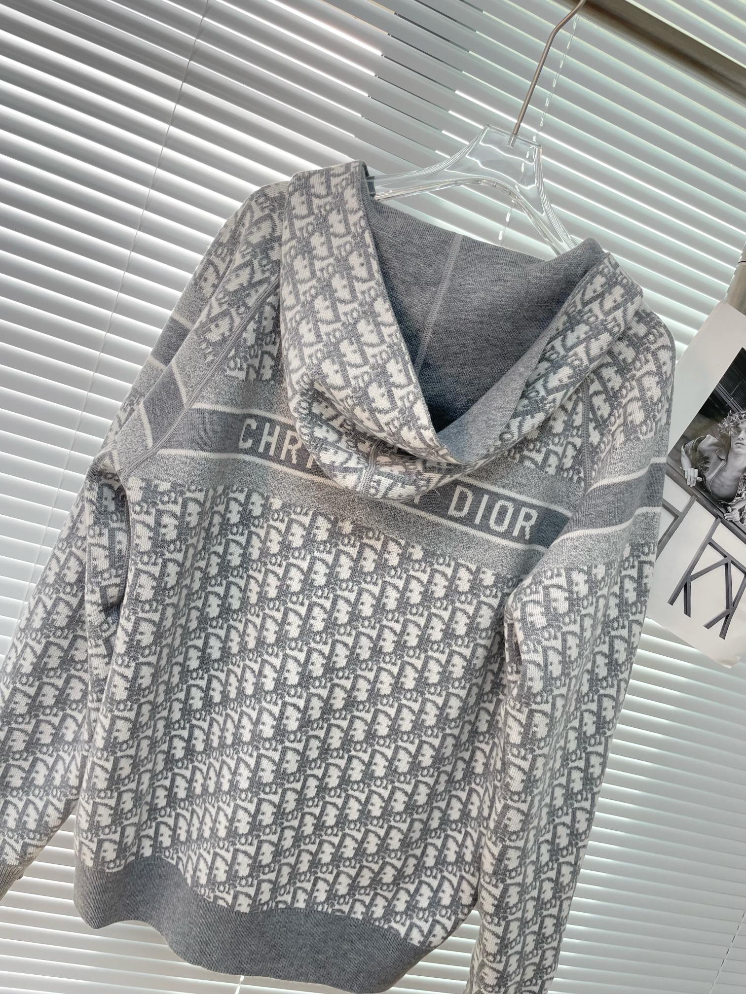 Dior 디올 자카드 로고 양면 후드 니트 집업 21