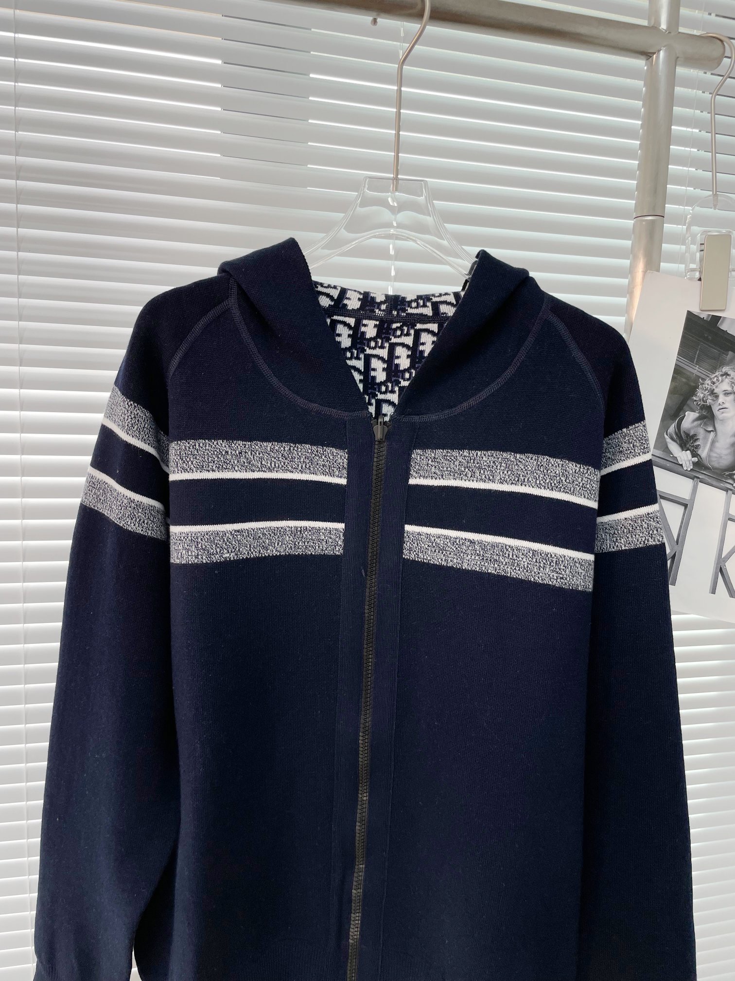 Dior 디올 자카드 로고 양면 후드 니트 집업 20