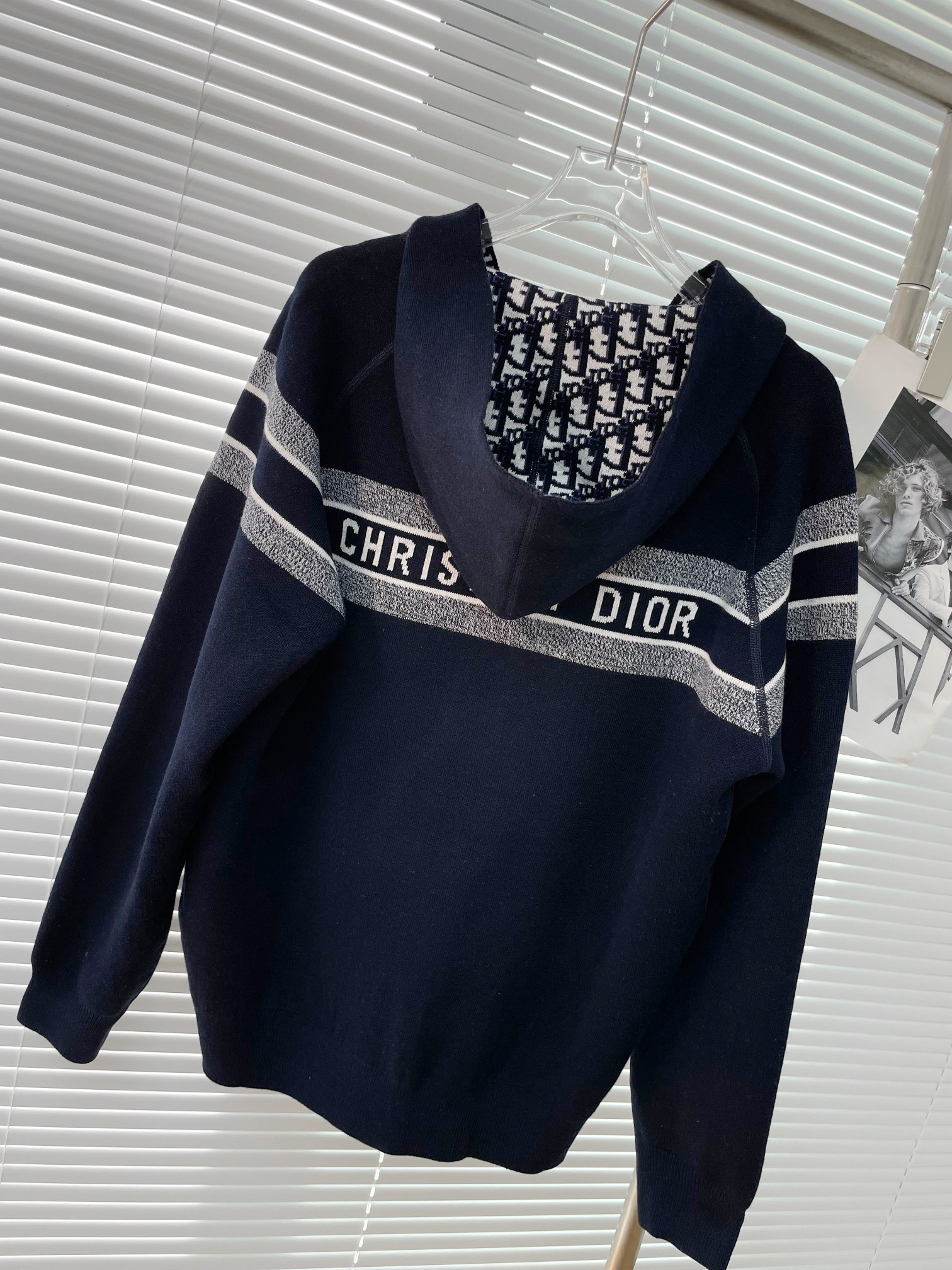 Dior 디올 자카드 로고 양면 후드 니트 집업 22