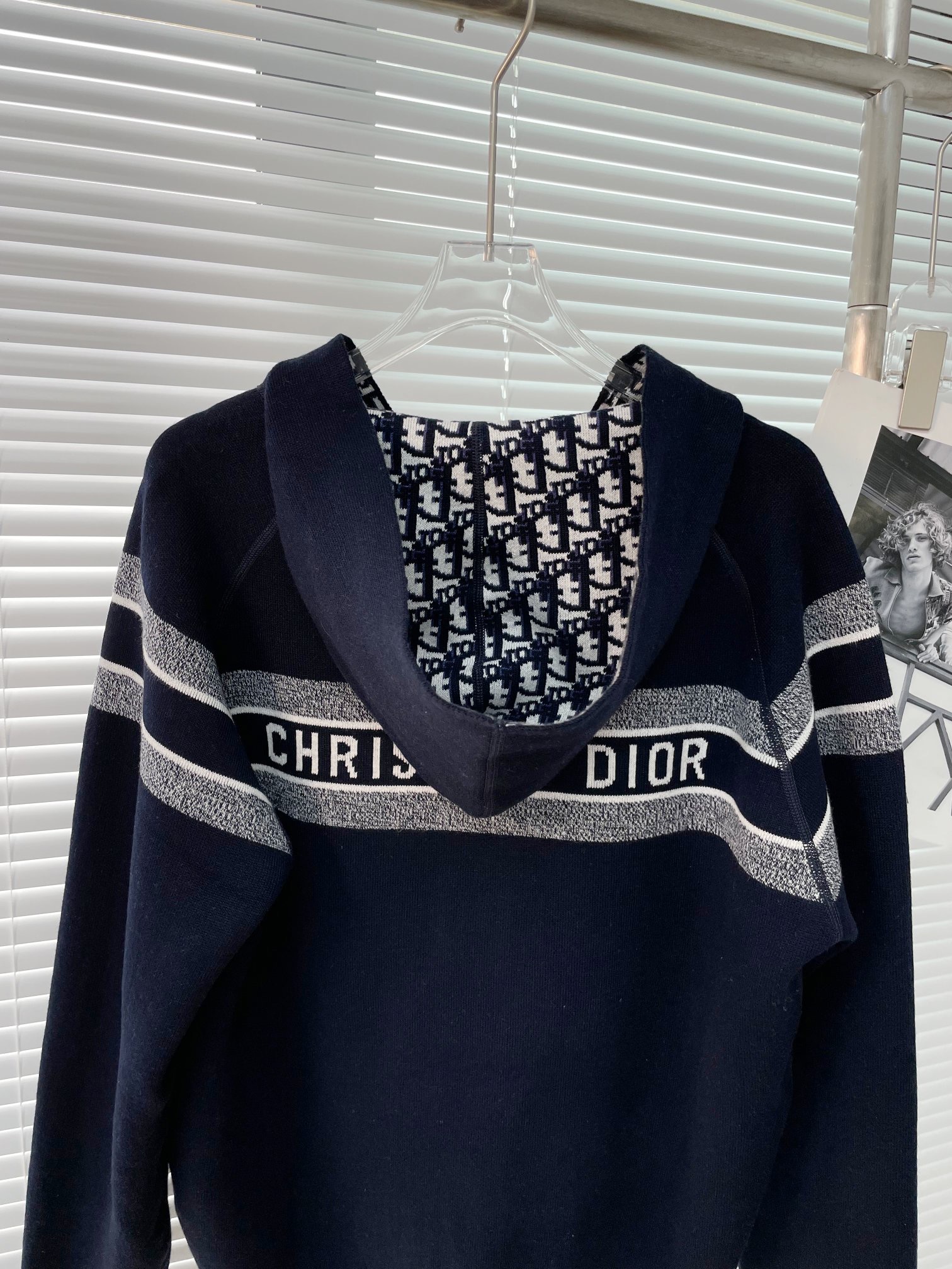 Dior 디올 자카드 로고 양면 후드 니트 집업 23