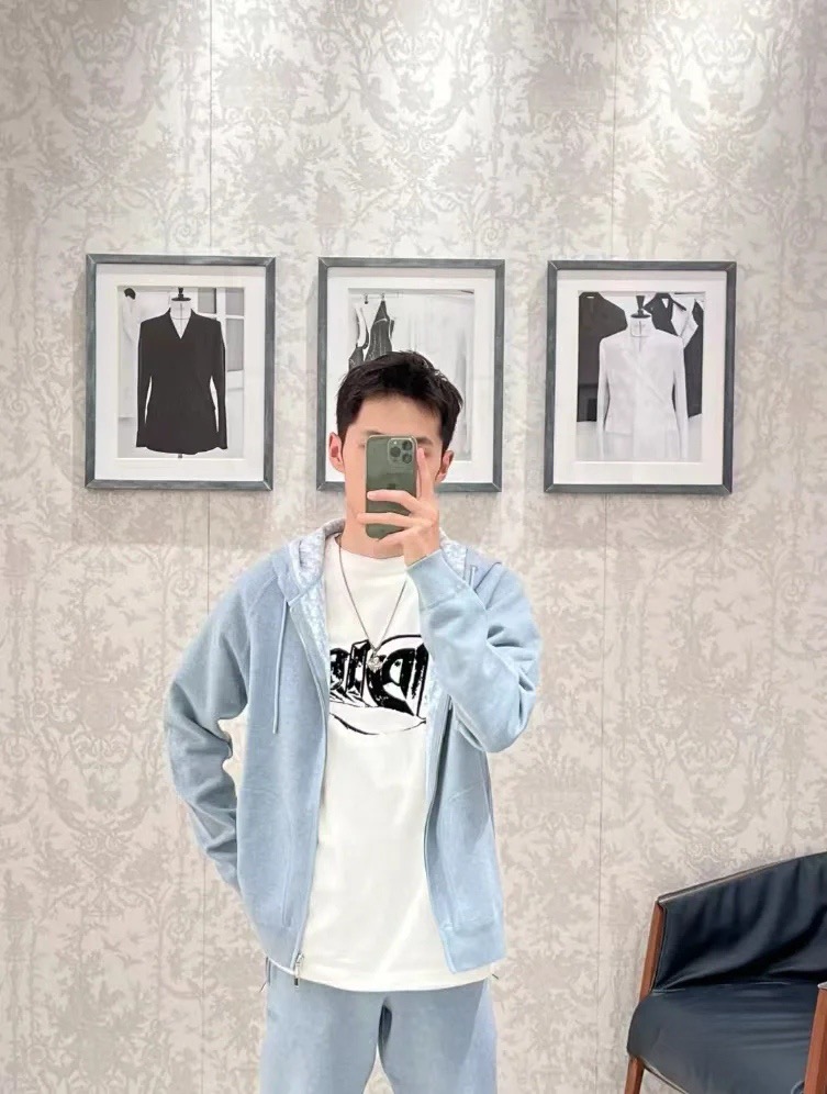 Dior 디올 가을겨울 로고 디테일 실크 블렌드 후드 맨투맨 5