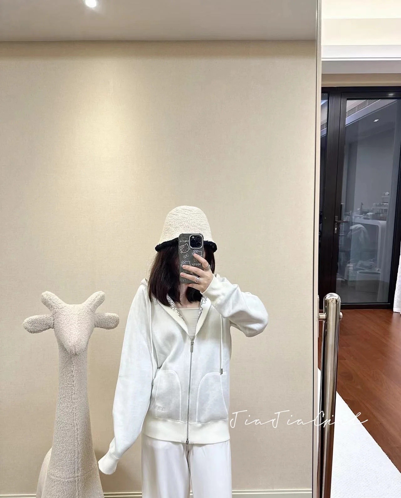 Dior 디올 로고 내피 실크 블렌드 후드 집업 세트 2