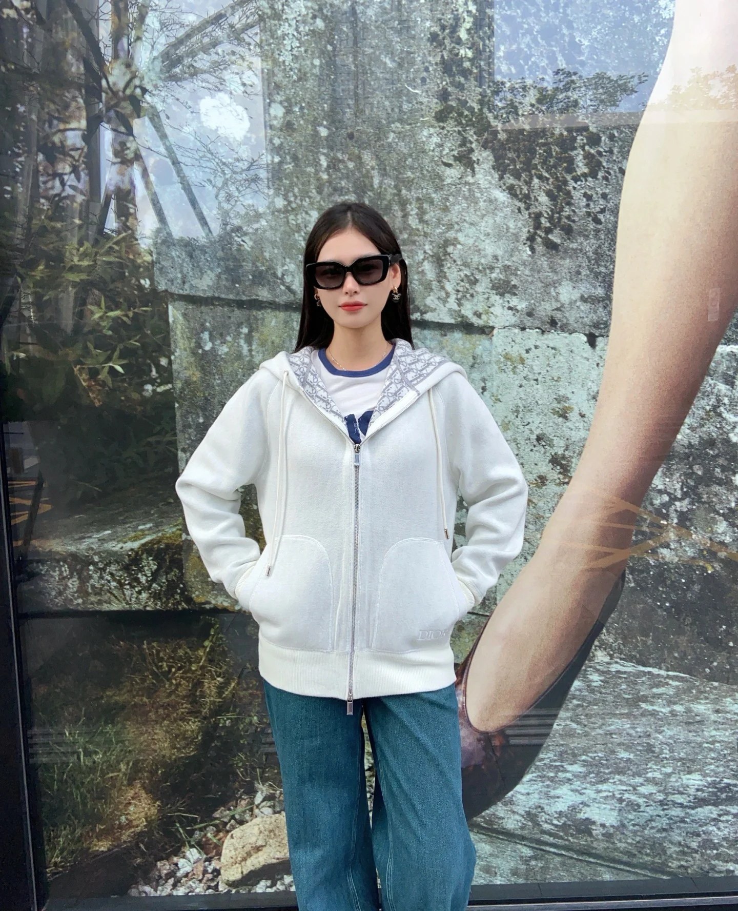 Dior 디올 로고 내피 실크 블렌드 후드 집업 세트 3