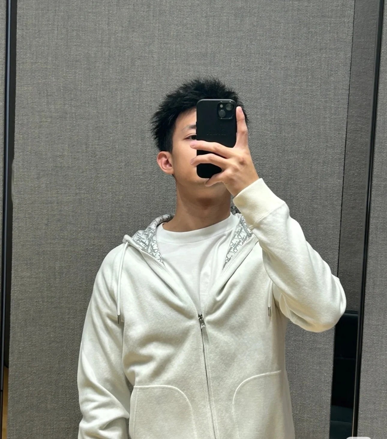 Dior 디올 로고 내피 실크 블렌드 후드 집업 세트 5