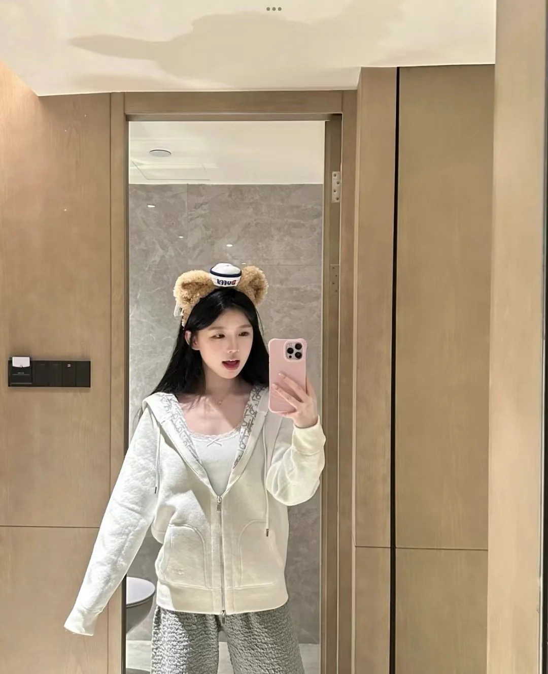 Dior 디올 로고 내피 실크 블렌드 후드 집업 세트 9