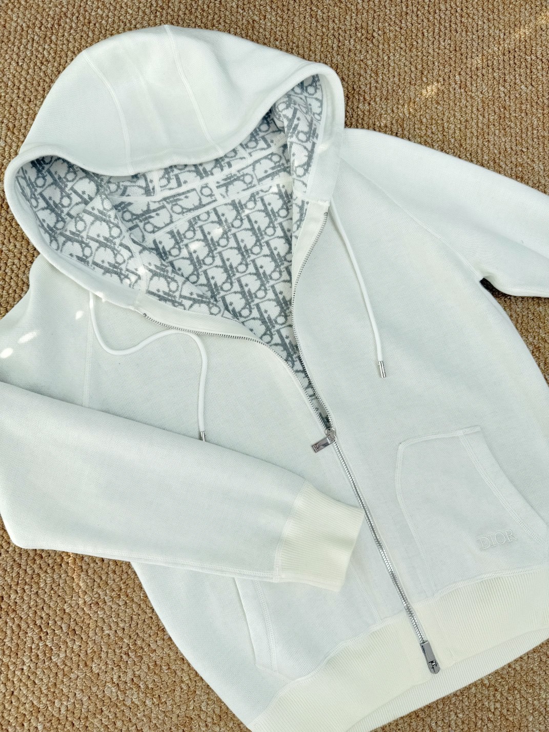 Dior 디올 로고 내피 실크 블렌드 후드 집업 세트 16