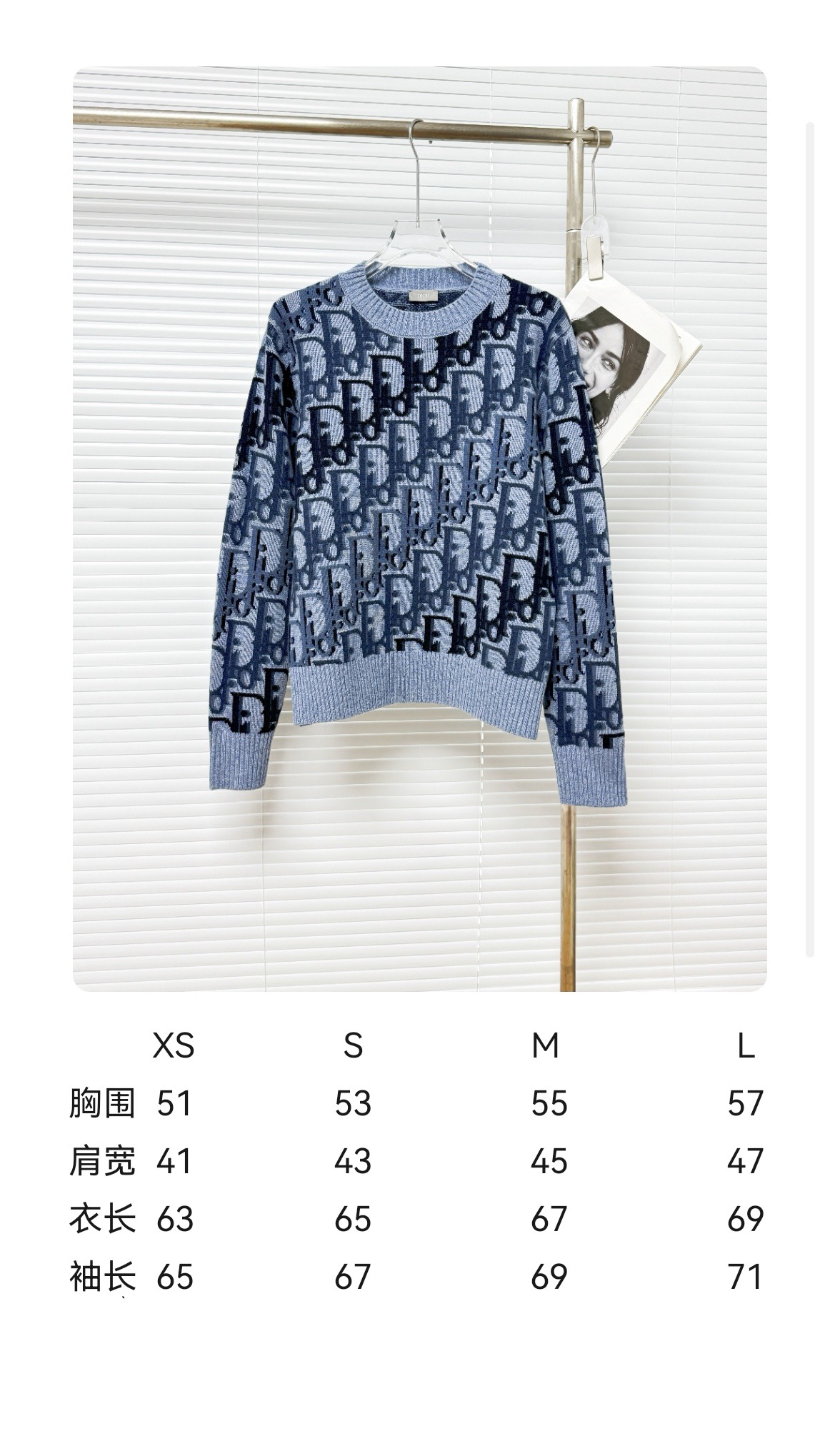 Dior 디올 로고 그래픽 라운드 니트 스웨터 6