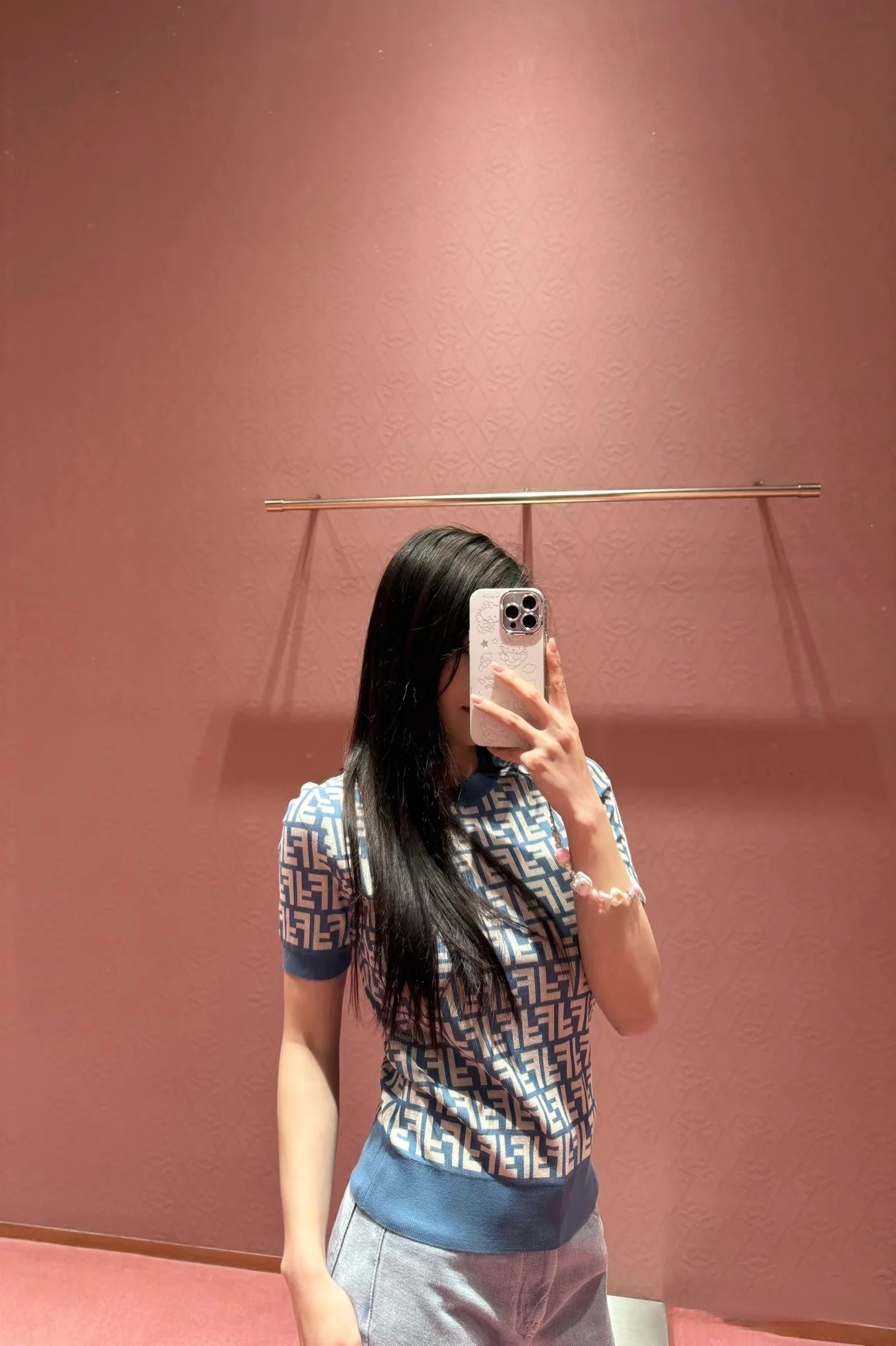 FENDI 펜디 FF 로고 코튼 니트 반팔 스웨터 3