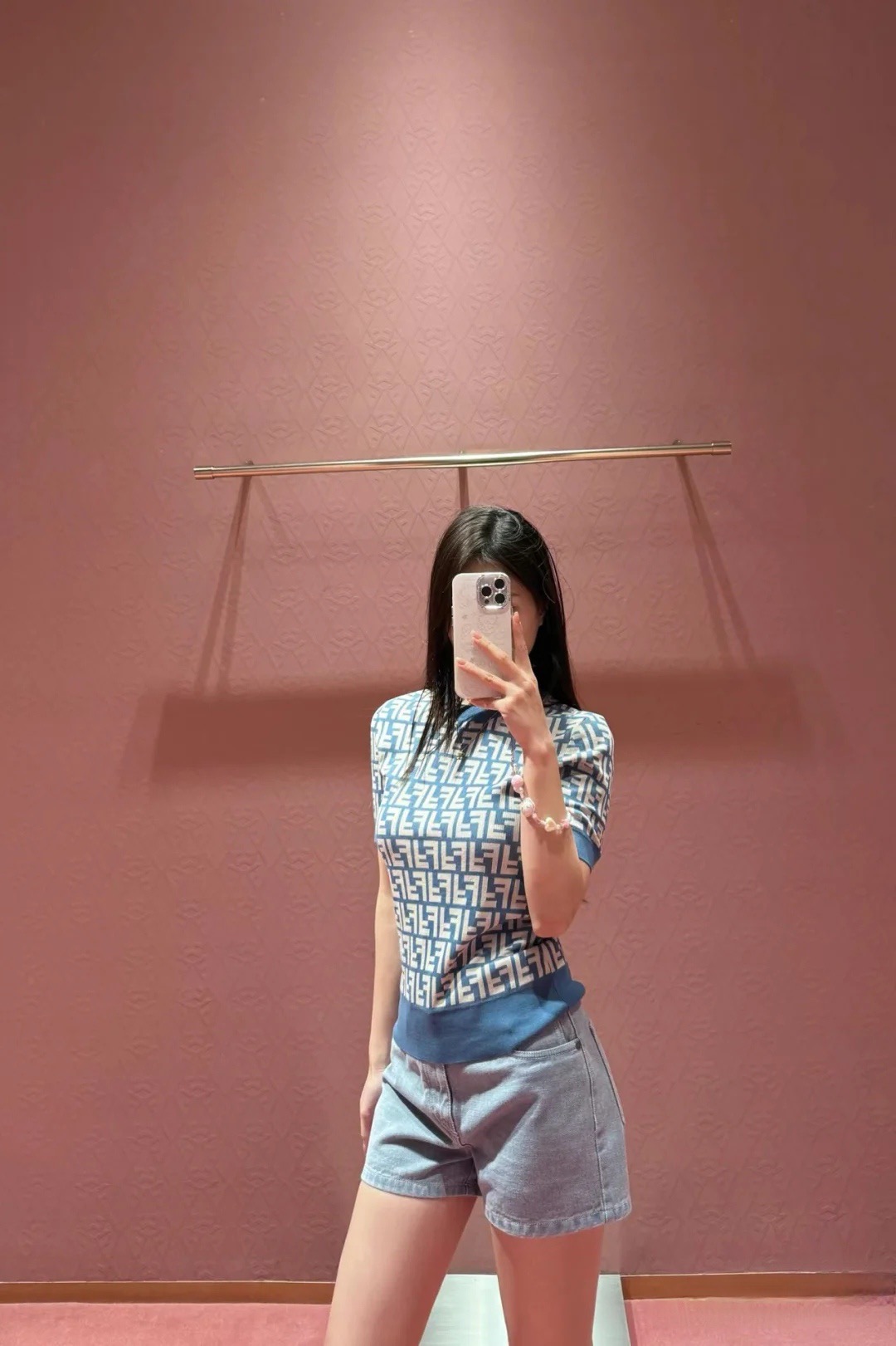 FENDI 펜디 FF 로고 코튼 니트 반팔 스웨터 7