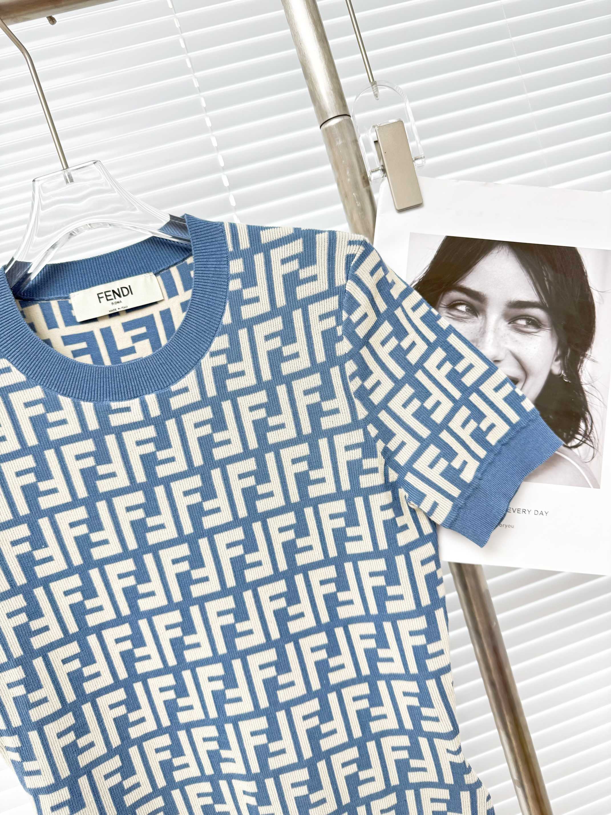 FENDI 펜디 FF 로고 코튼 니트 반팔 스웨터 13