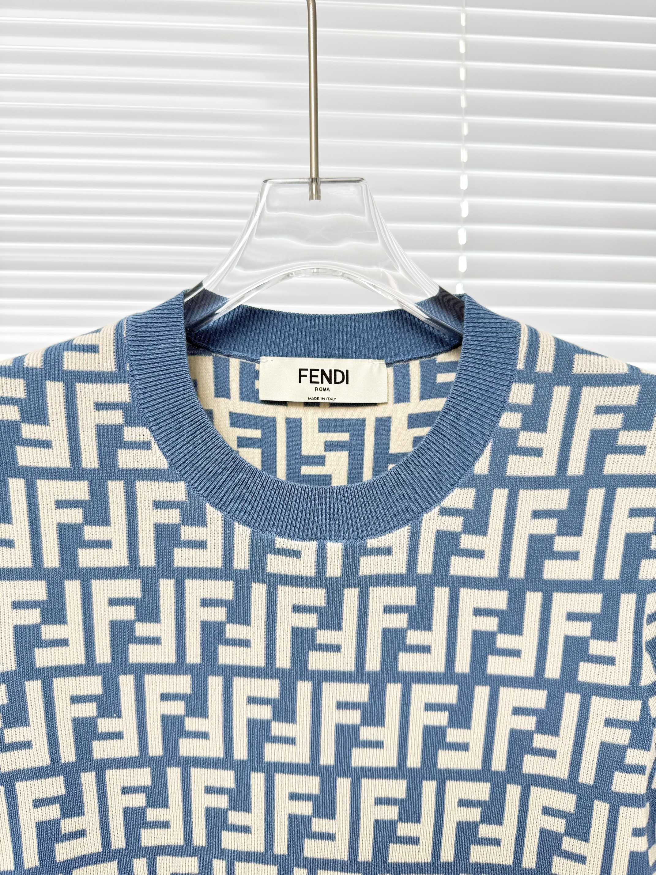 FENDI 펜디 FF 로고 코튼 니트 반팔 스웨터 15