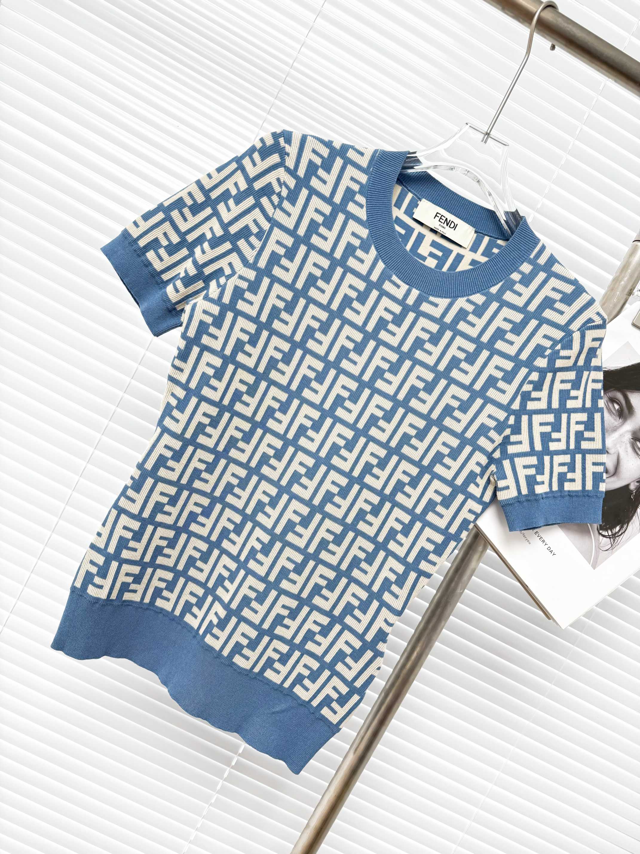 FENDI 펜디 FF 로고 코튼 니트 반팔 스웨터 20