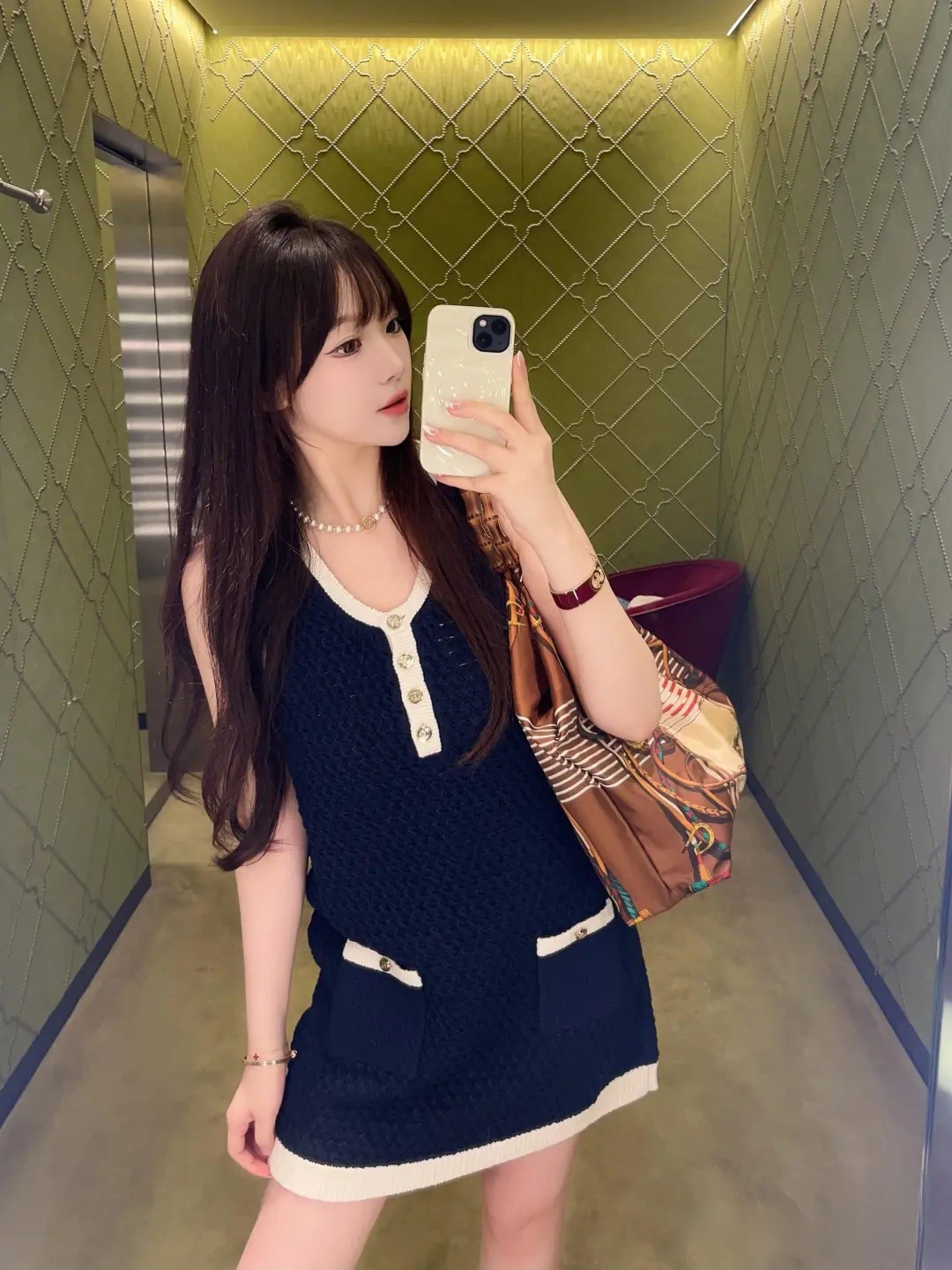 Gucci 구찌 배색 포켓 니트 원피스 7