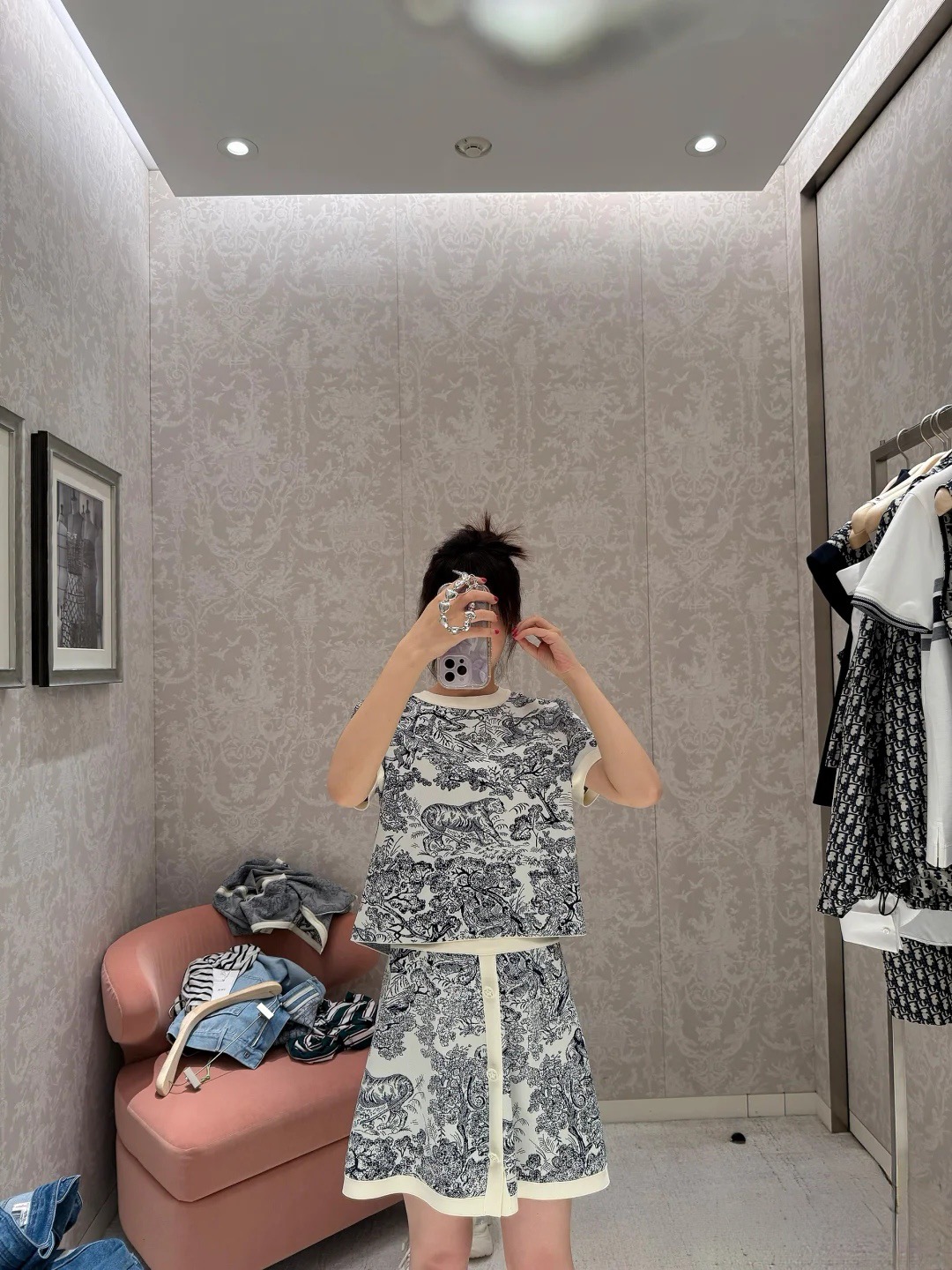 Dior 디올 ‘투알 드 주이’ 애니멀 자카드 반팔 니트 2