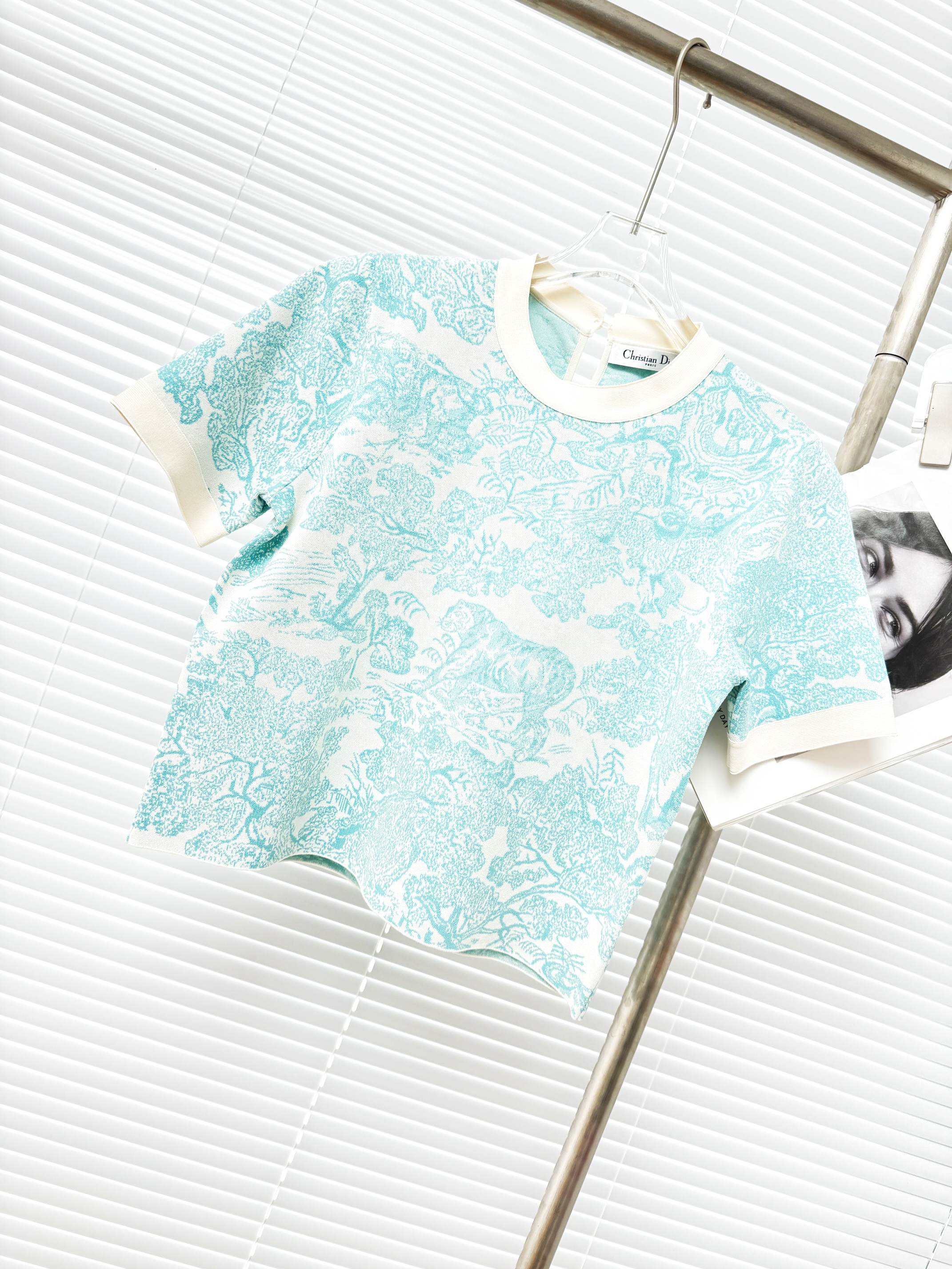 Dior 디올 ‘투알 드 주이’ 애니멀 자카드 반팔 니트 27