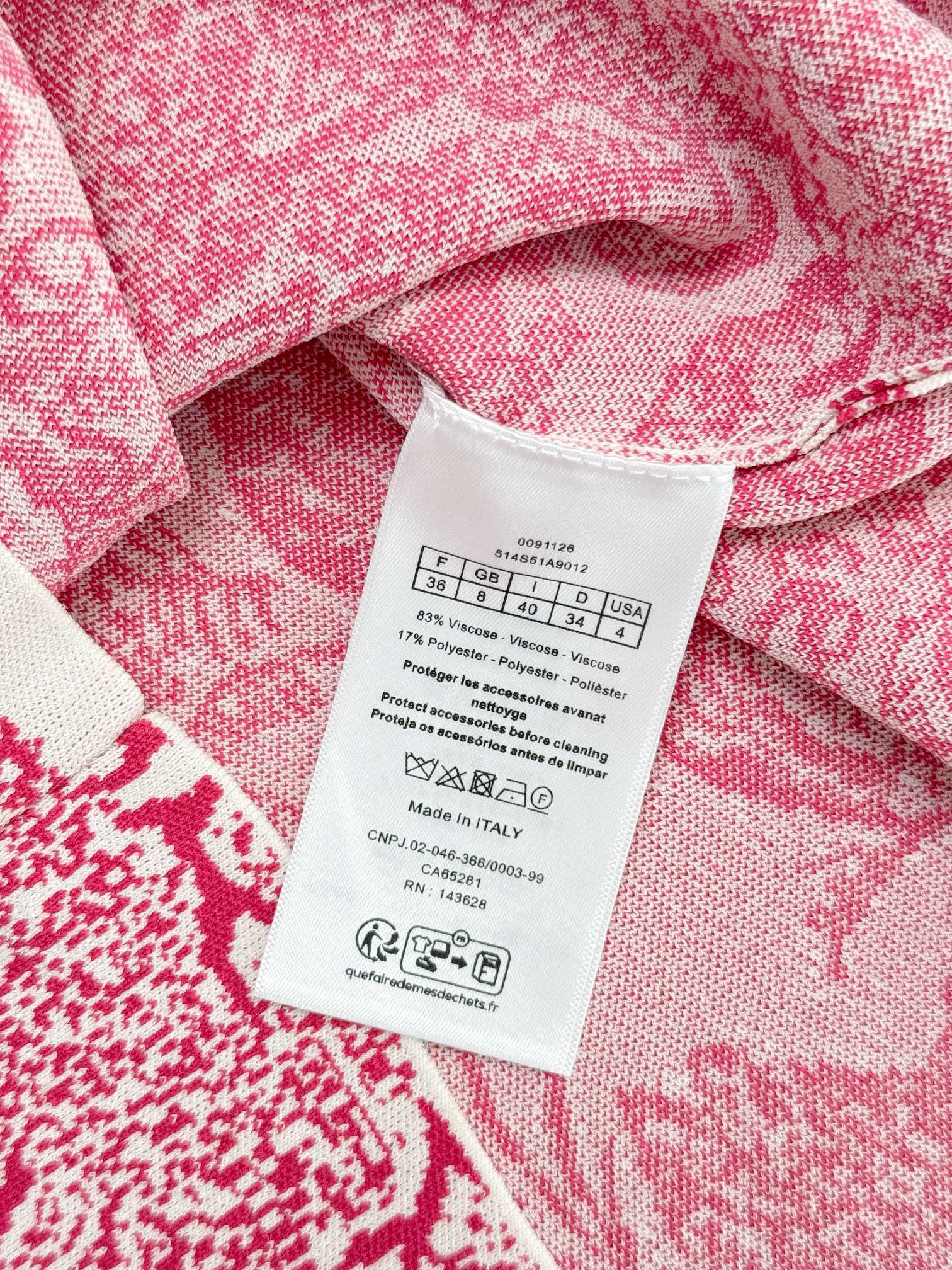 Dior 디올 ‘투알 드 주이’ 애니멀 자카드 반팔 니트 35