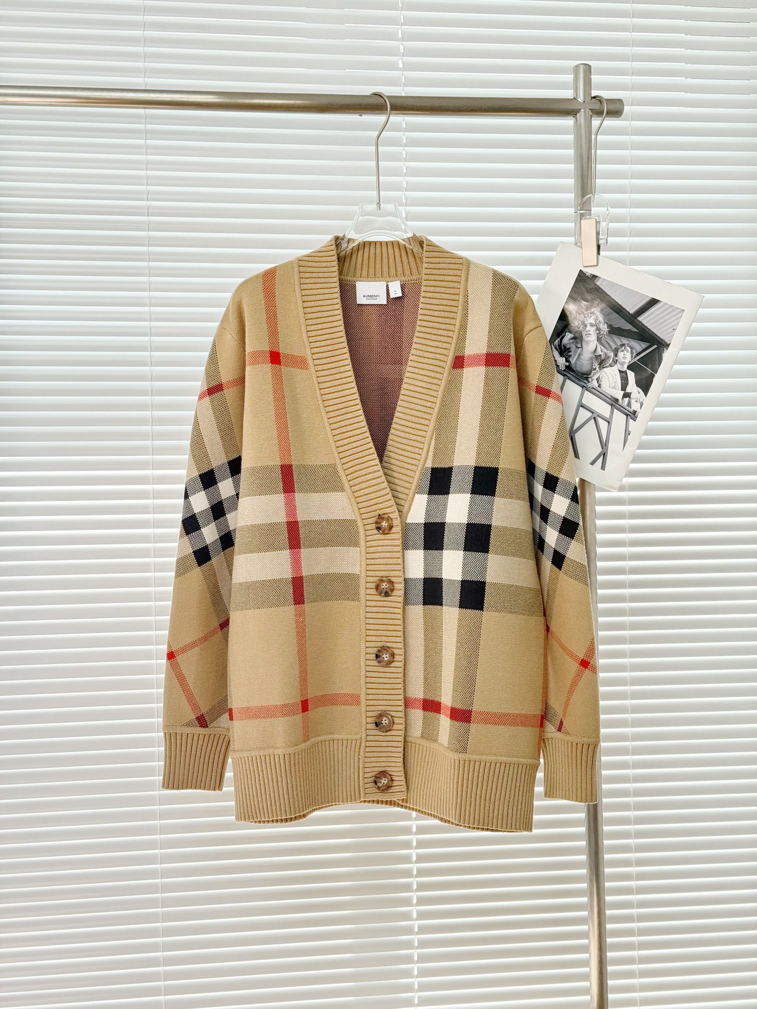 BURBERRY 버버리 체크 패턴 울 블렌드 오버사이즈 가디건 20