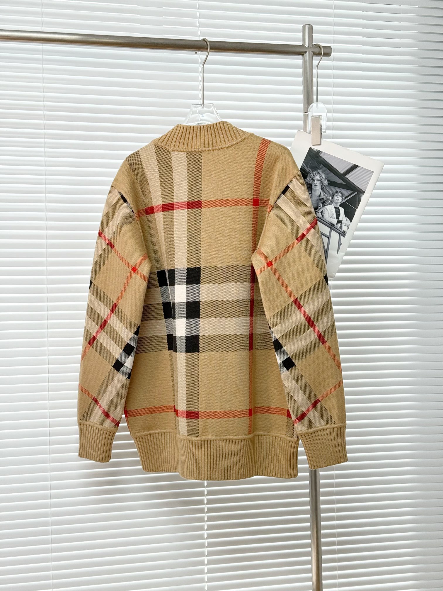 BURBERRY 버버리 체크 패턴 울 블렌드 오버사이즈 가디건 21
