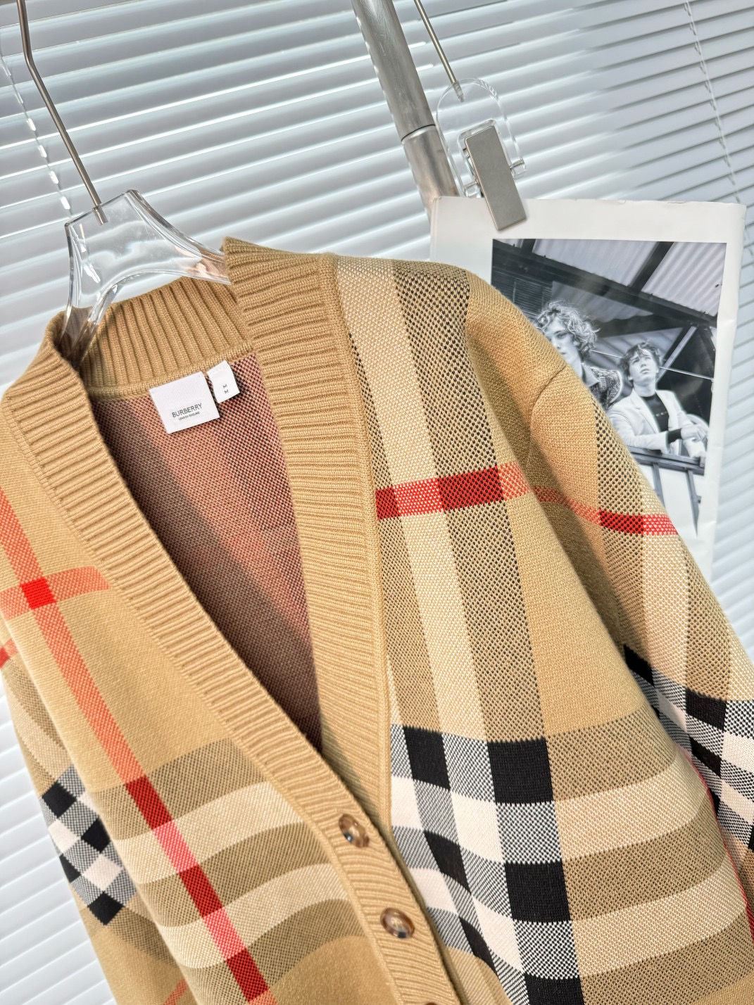 BURBERRY 버버리 체크 패턴 울 블렌드 오버사이즈 가디건 28