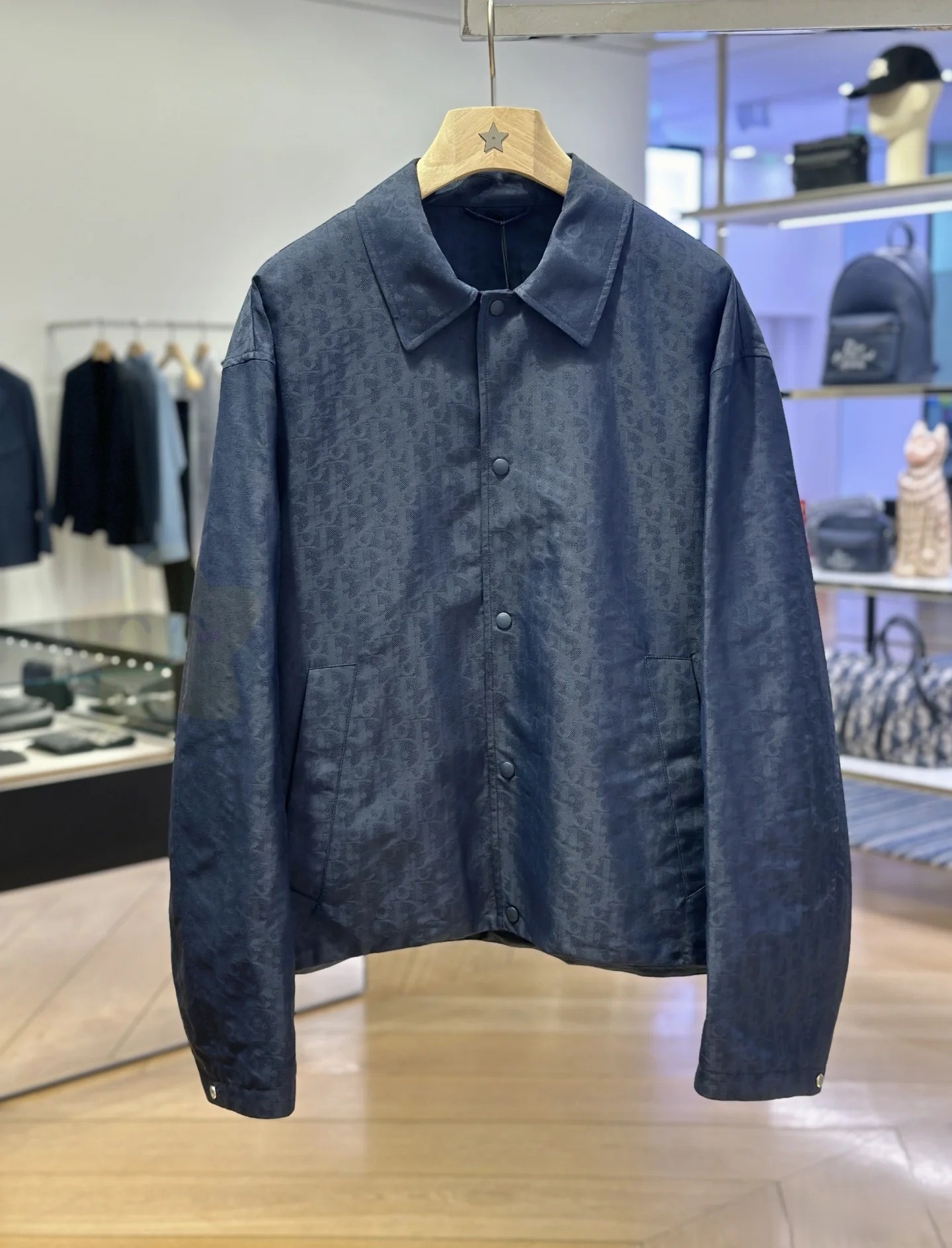 Dior 디올 25SS 오블리크 패턴 블루 테크 패브릭 자켓 6