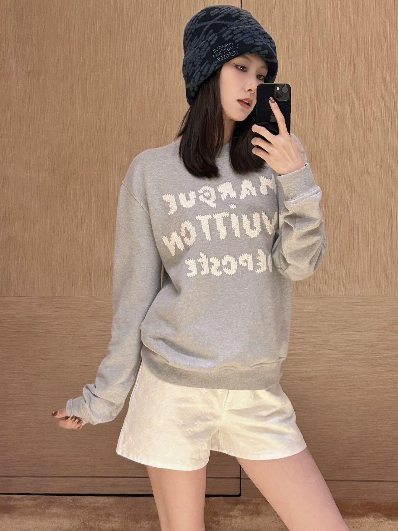 LOUIS VUITTON 루이비통 마르끄 루이비통 뎁세 회색 자수 로고 맨투맨 8