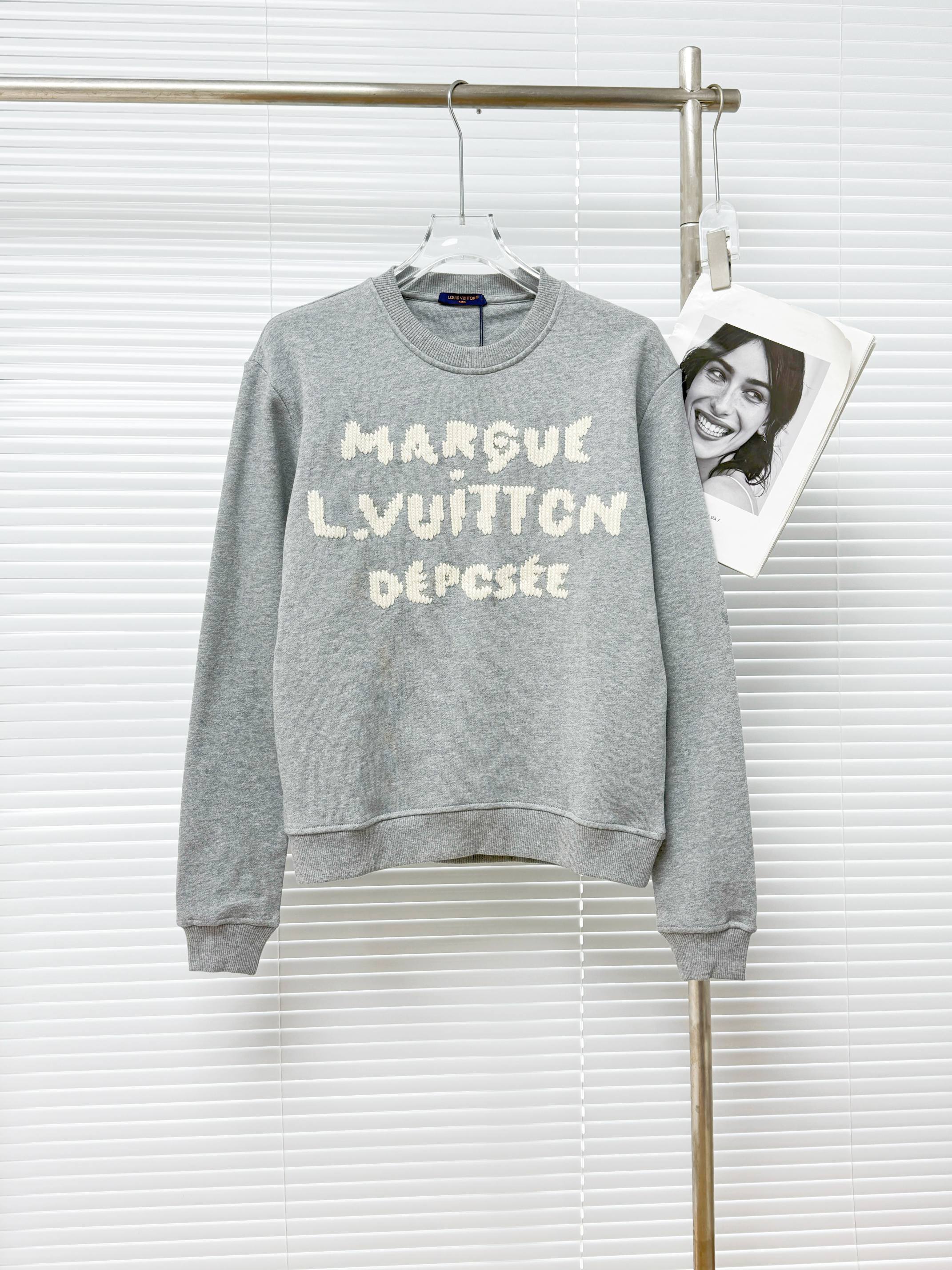 LOUIS VUITTON 루이비통 마르끄 루이비통 뎁세 회색 자수 로고 맨투맨 14