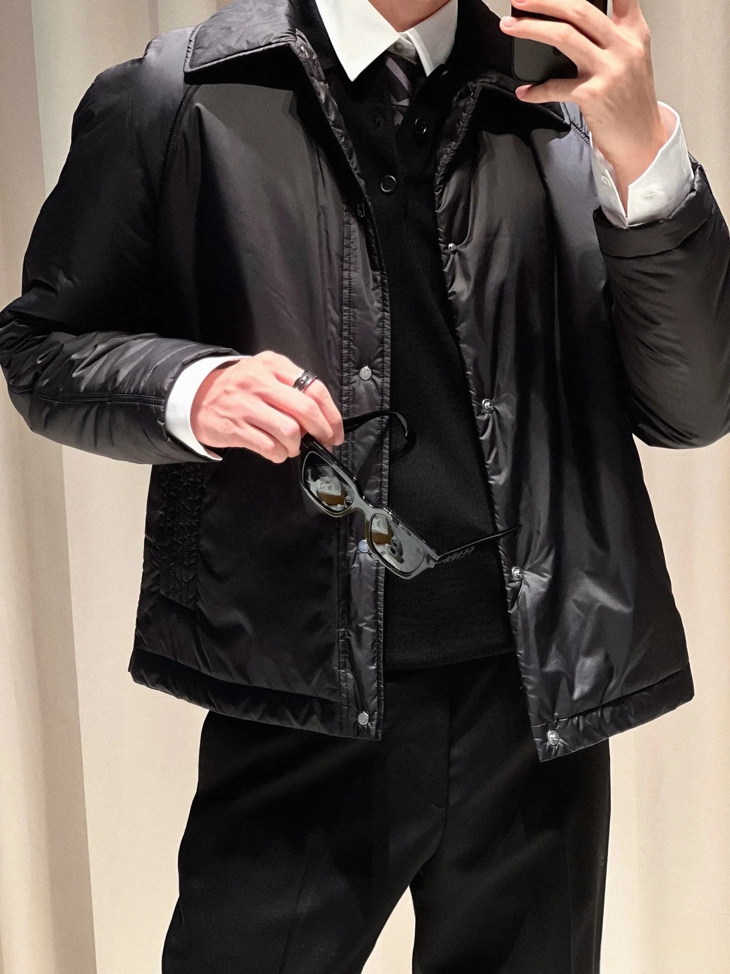 FENDI 펜디 FF 안감 디테일 블랙 와이드핏 자켓 3