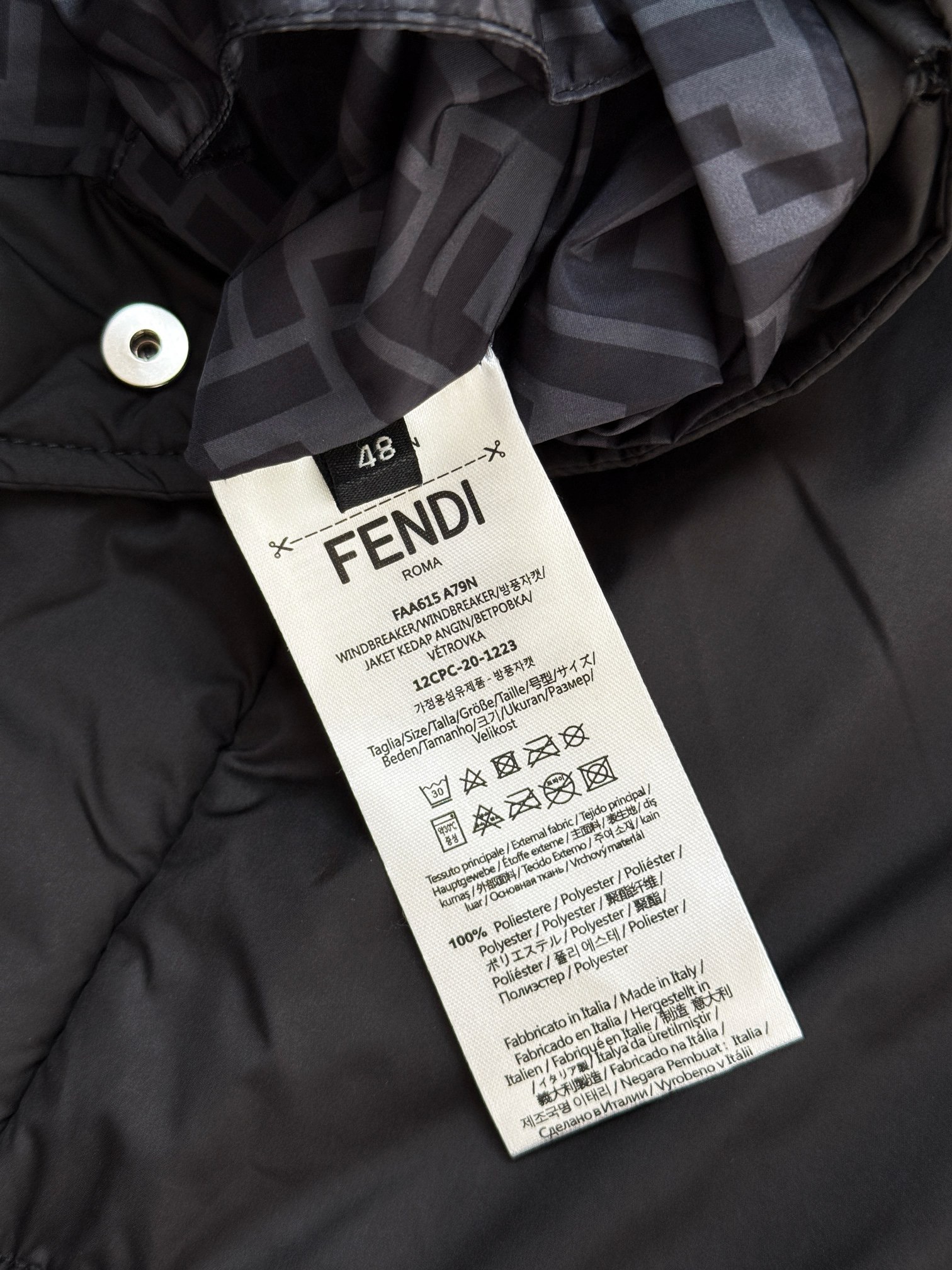 FENDI 펜디 FF 안감 디테일 블랙 와이드핏 자켓 18