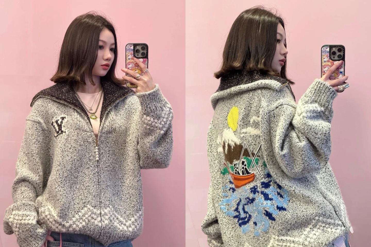 Louis Vuitton 루이비통 x NIGO 25FW 울 블렌드 집업 니트 후드 자켓 6