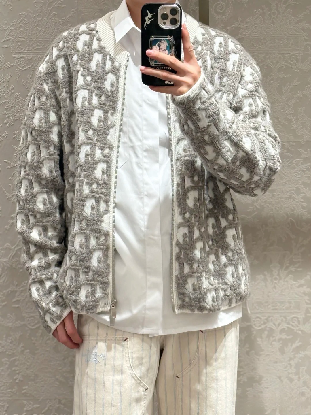 Dior 디올 오블리크 자카드 라운드 집업 가디건 5