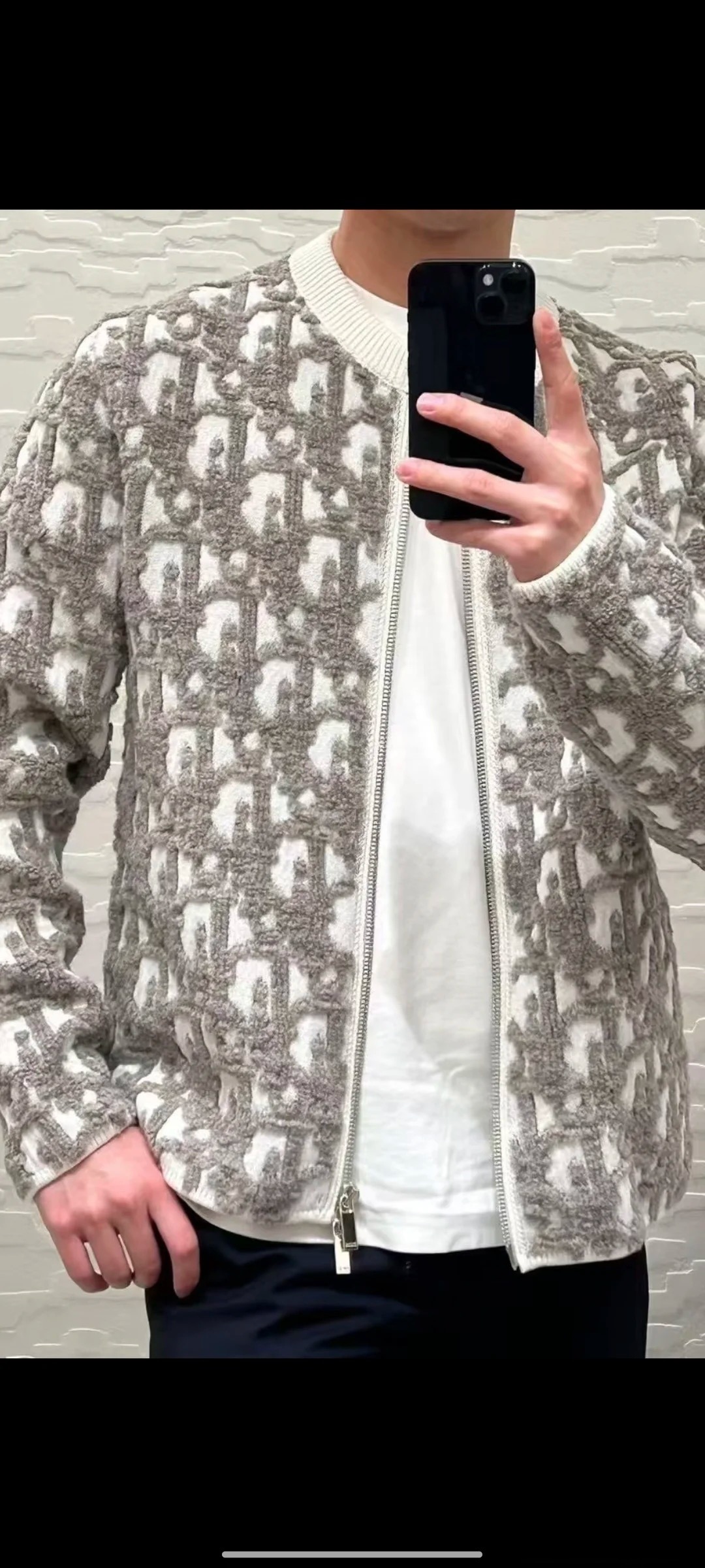 Dior 디올 오블리크 자카드 라운드 집업 가디건 7