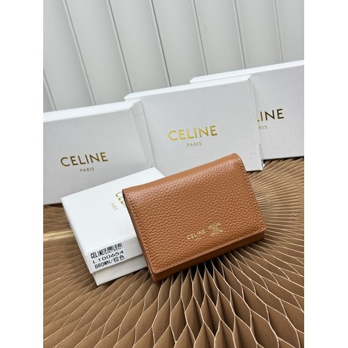 Celine Grained Calfskin Small Wallet 셀린느 그레인드 카프스킨 스몰 반지갑 L100654 10.5cm