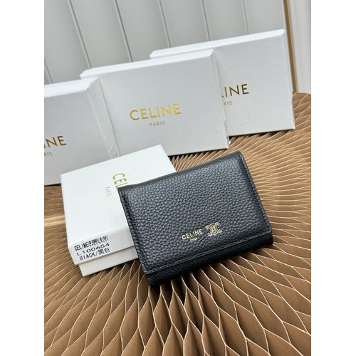 Celine Grained Calfskin Small Wallet 셀린느 그레인드 카프스킨 스몰 반지갑 L100654 10.5cm