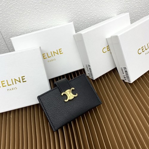 Celine Triomphe Accordion Grained Calfskin Card Holder 셀린느 트리옹프 아코디언 그레인드 카프스킨 카드홀더 10843 11cm
