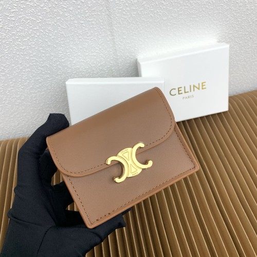 Celine Triomphe Glossy Calfskin Business Card Holder 셀린느 트리옹프 글로시 카프스킨 명함지갑 10062 10.5cm