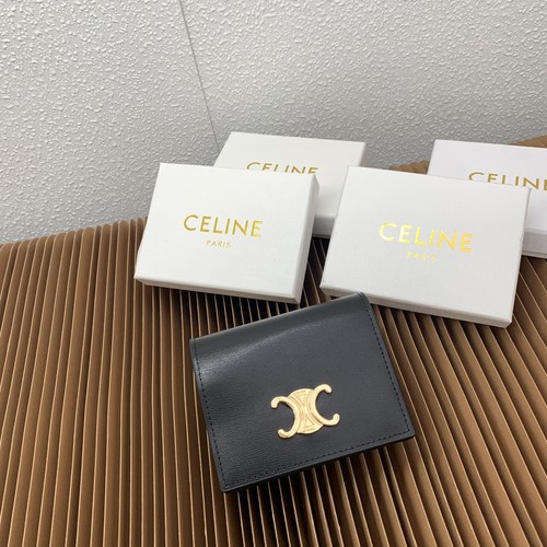 Celine Triomphe Canvas Calfskin Trim Business Card Holder 셀린느 트리옹프 캔버스 카프스킨 트림 명함지갑 10123 9cm