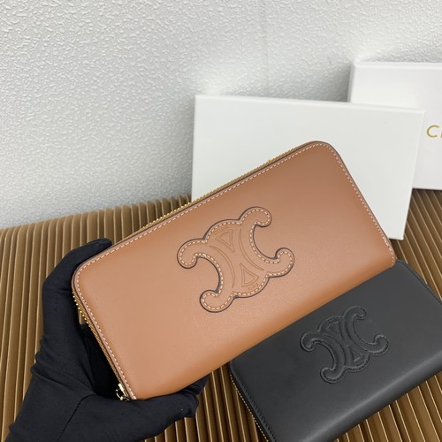 Celine Triomphe Cuir Smooth Calfskin Large Zipped Wallet 셀린느 트리옹프 퀴르 스무스 카프스킨 라지 지퍼 지갑 10543 19cm