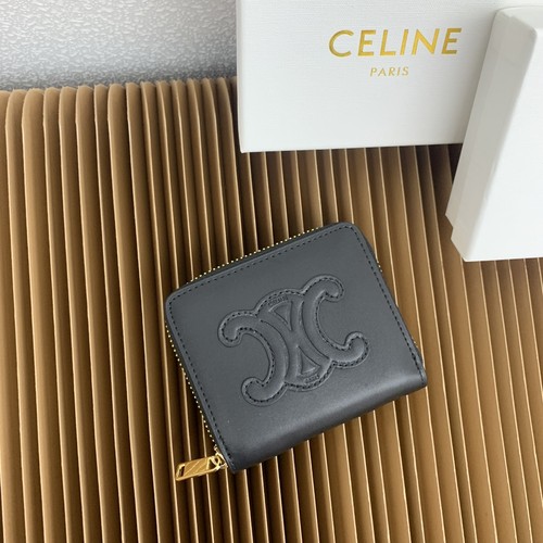 Celine Triomphe Cuir Smooth Calfskin Compact Zipped Wallet 셀린느 트리옹프 퀴르 스무스 카프스킨 컴팩트 지퍼 지갑 10533 10.5cm