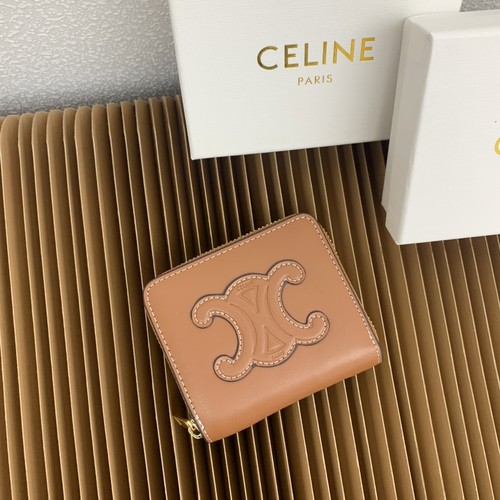 Celine Triomphe Cuir Smooth Calfskin Compact Zipped Wallet 셀린느 트리옹프 퀴르 스무스 카프스킨 컴팩트 지퍼 지갑 10533 10.5cm