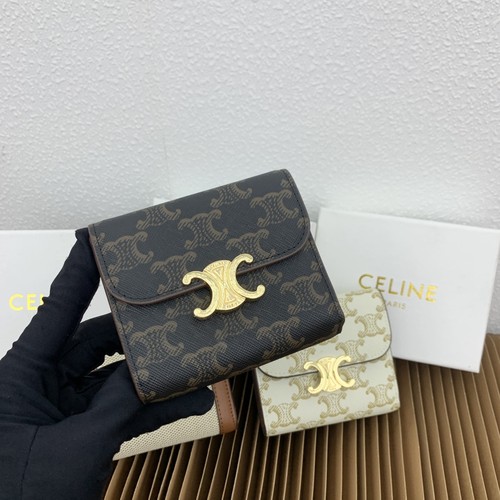 Celine Triomphe Canvas Small Wallet 셀린느 트리옹프 캔버스 스몰 지갑 66889 10.5cm