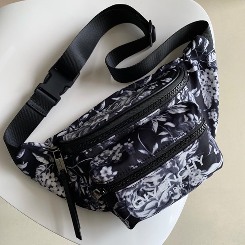 Givenchy Nylon Belt Bag Crossbody with 4G Jacquard Strap and Front Zip Pocket Detail 지방시 나일론 벨트백 크로스바디 4G 자카드 스트랩 프론트 지퍼 포켓 디테일 33cm