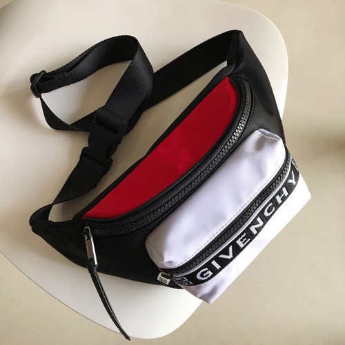 Givenchy Nylon Belt Bag Crossbody with 4G Jacquard Strap and Front Zip Pocket Detail 지방시 나일론 벨트백 크로스바디 4G 자카드 스트랩 프론트 지퍼 포켓 디테일 33cm