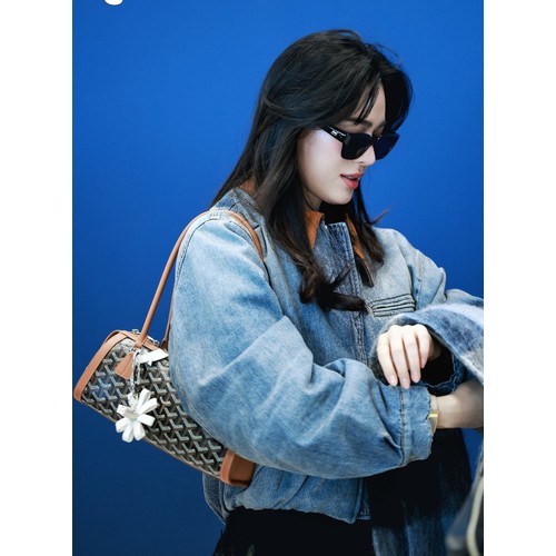 Goyard Bonbonniere Leather Baguette Shoulder Bag with Top Handle Strap 고야드 본보니에르 레더 바게트 숄더백 탑핸들 스트랩 30cm