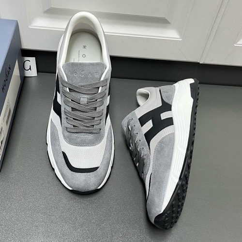 Hogan 호간 Interactive Cube 2025 남성 스웨이드 로우탑 스니커즈