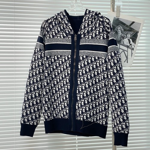 Dior 디올 자카드 로고 양면 후드 니트 집업