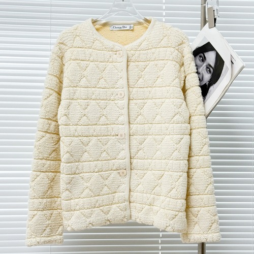 Dior 디올 퀼팅 퍼 라운드넥 가디건