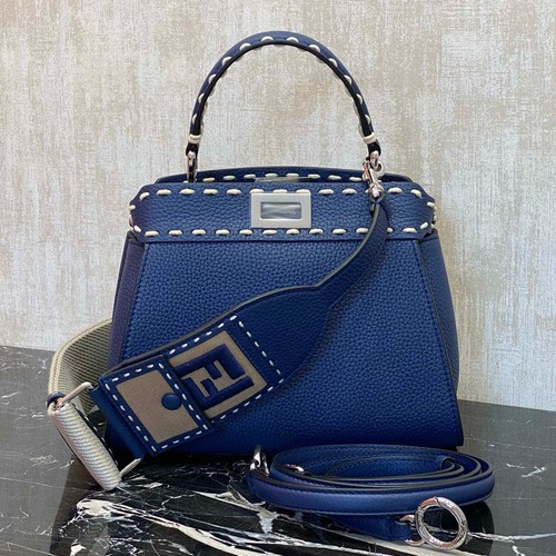 FENDI 펜디 피카부 블루 스티치 토트 크로스백 23CM